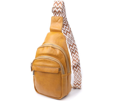 Яскрава жіноча сумка з однією лямкою через плече з гладкої екошкіри Vintage 22769 Жовтий