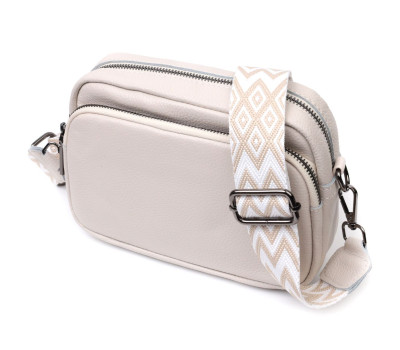 Стильна сумка жіноча крос-боді з натуральної шкіри Vintage 22295 Біла