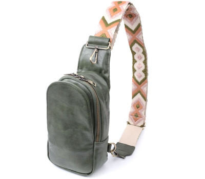 Красива сумка через плече в модному кольорі з екошкіри Vintage 22791 Зелений