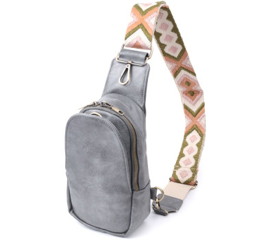 Модна сумка через плече в модному кольорі з екошкіри Vintage 22792 Сірий