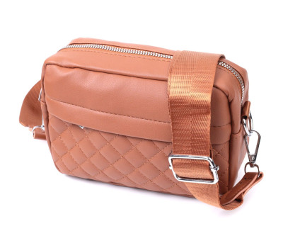 Жіноча сумка крос-боді з монетницею з екошкіри Vintage 22795 Рудий