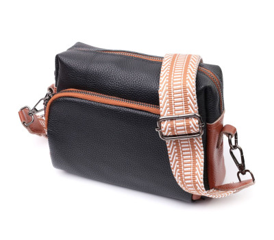 Сумка для жінок з натуральної шкіри на кожен день Vintage 22588 Чорний