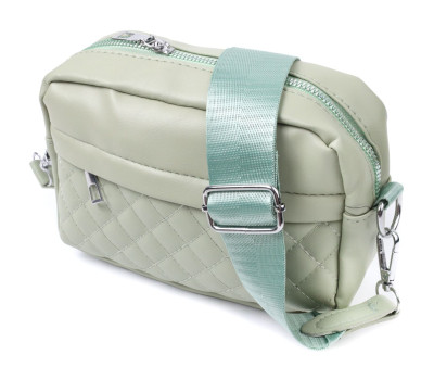 Стильна жіноча сумка крос-боді з монетницею з екошкіри Vintage 22797 Фісташковий