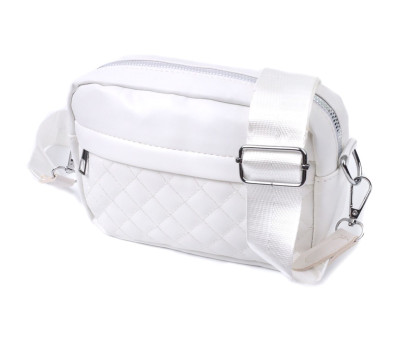 Елегантна жіноча сумка крос-боді з монетницею з екошкіри Vintage 22798 Білий