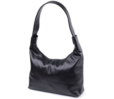 Практична жіноча сумка на плече з гладкої натуральної шкіри Shvigel 22828 Чорна