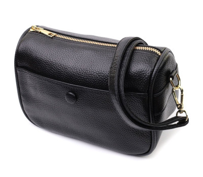 Сумка крос-боді для жінок з натуральної шкіри на кожен день Vintage 22590 Чорна