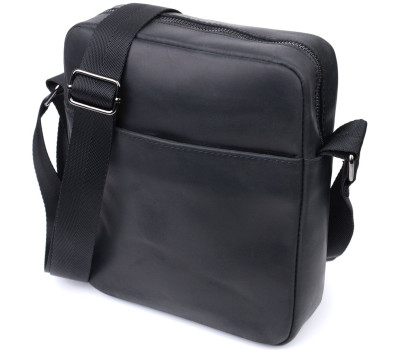 Чоловіча сумка через плече з матової шкіри Shvigel 22848 Чорна