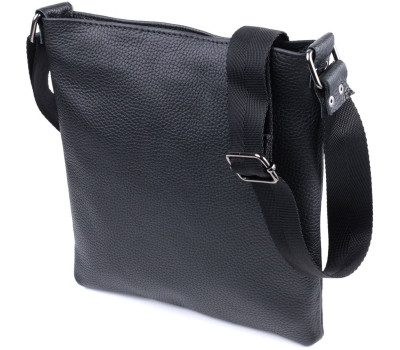 Тонка сумка для чоловіків через плече з натуральної шкіри Shvigel 22850 Чорна