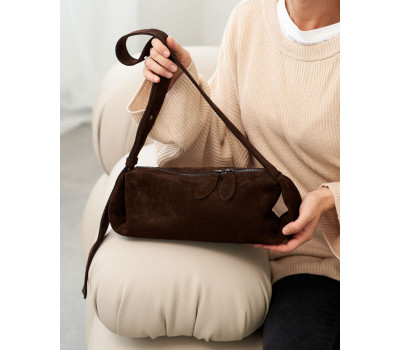 Шкіряна жіноча сумка «Мей» шоколадна WeLassie