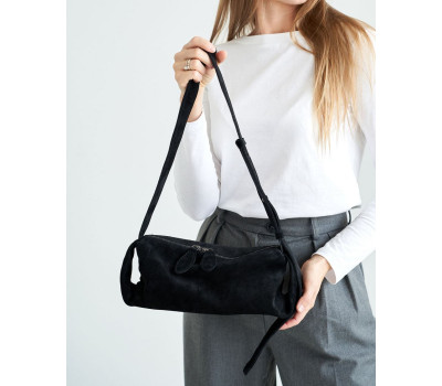 Шкіряна жіноча сумка «Мей» чорна WeLassie