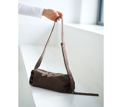 Шкіряна жіноча сумка «Мей» сіра WeLassie