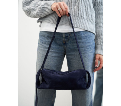 Шкіряна жіноча сумка «Мей» синя WeLassie