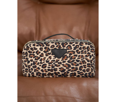 Кожаная женская косметичка «Паула» светлый леопард WeLassie
