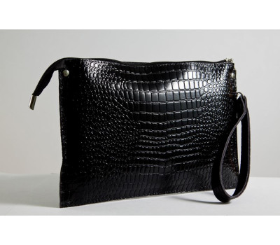 Жіночий клатч Шкіряний K010201-black кайман чорний