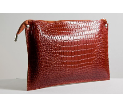 Жіночий клатч Шкіряний K010211-ginger кайман рудий