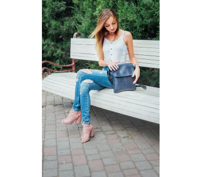 Сумка шкіряна жіноча s080104-blue синя