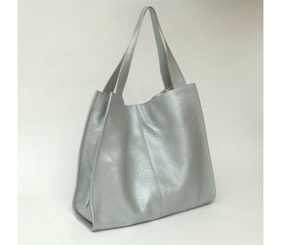 Сумка шкіряна жіноча s120107-silver срібло