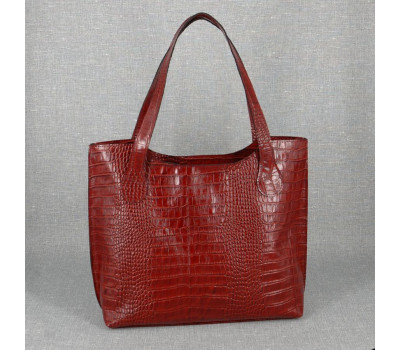 Сумка шкіряна жіноча s010203-red кайман Червона