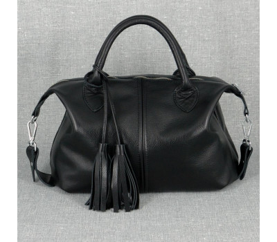 Сумка шкіряна жіноча s200301-black чорна Dizar