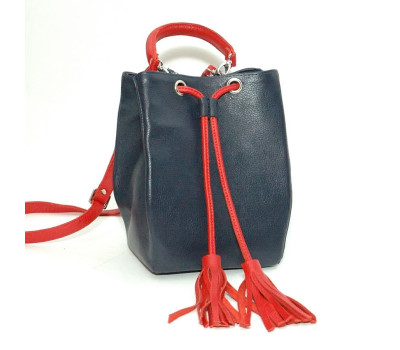 Сумка шкіряна жіноча s250143-bluered синьо-червона