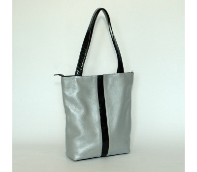 Сумка шкіряна жіноча s270107-silver срібло