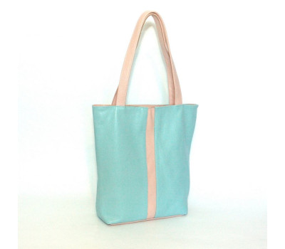 Сумка шкіряна жіноча s270147-bluepowder блакитна з пудрою