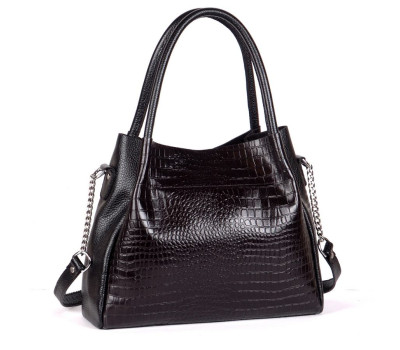 Сумка шкіряна жіноча s330201-black кайман чорна