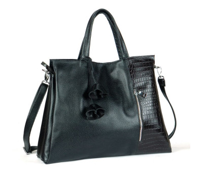 Сумка шкіряна жіноча s380201-black чорна