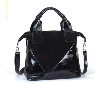 Сумка шкіряна жіноча s490401-black лакована чорна
