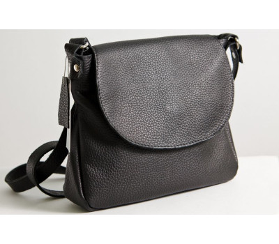 Сумка шкіряна жіноча через плече s050101-black чорна