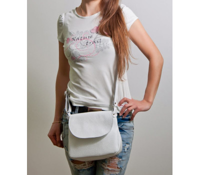 Сумка шкіряна жіноча через плече S050105-white Біла