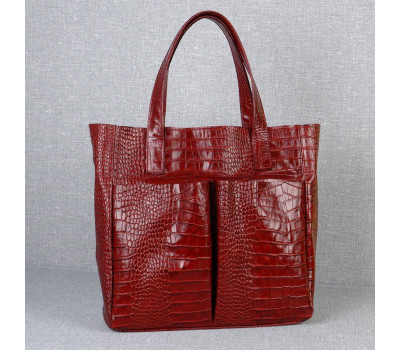 Сумка шкіряна жіноча s020203-red кайман Червона