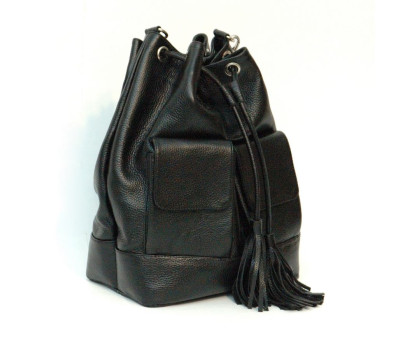 Сумка шкіряна жіноча через плече S170101-black чорна