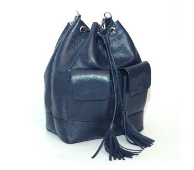 Сумка шкіряна жіноча через плече S170104-dblue синя