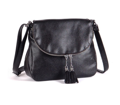 Сумка шкіряна жіноча через плече S190101-black чорна