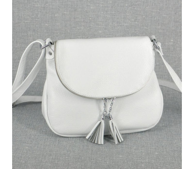 Сумка шкіряна жіноча через плече S190105-white Біла