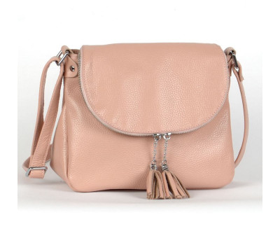 Сумка шкіряна жіноча через плече S190106-powder пудра