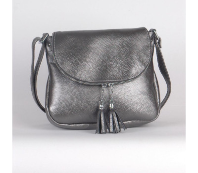Сумка шкіряна жіноча через плече S190115-Nickel нікель