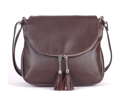 Сумка шкіряна жіноча через плече S190143 - Chocolat шоколадна