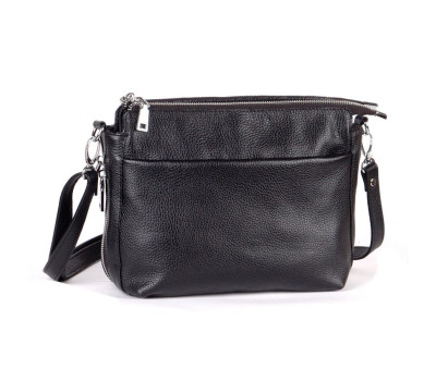 Сумка шкіряна жіноча через плече S210101-black чорна