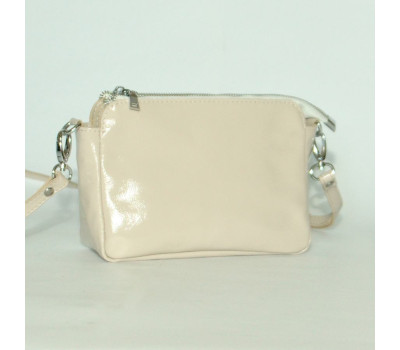 Сумка шкіряна жіноча через плече s290408-beige наплак бежевий