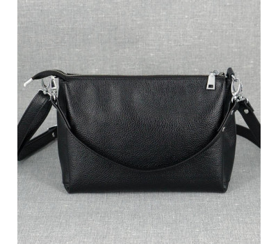 Сумка шкіряна жіноча через плече S360101-black Чорний