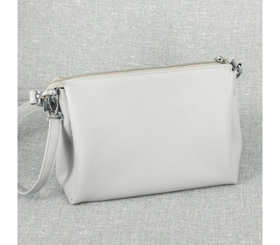 Сумка шкіряна жіноча через плече s360114-lightgray сіра