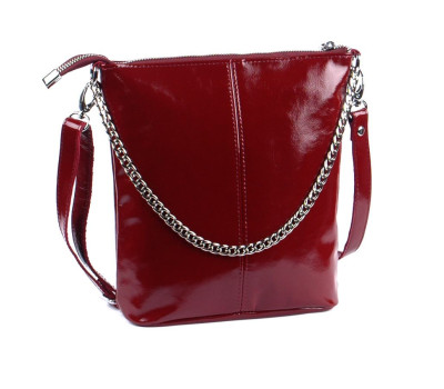 Сумка шкіряна жіноча через плече S4100420-bordo бордо наплак