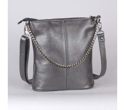 Сумка шкіряна жіноча через плече S410115-Nickel нікель