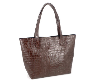 Сумка шкіряна жіноча s030202-brown кайман коричнева