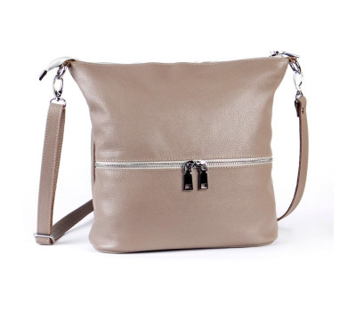 Сумка шкіряна жіноча через плече s420113-capucino капучіно