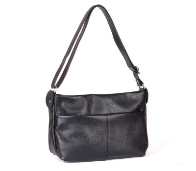 Сумка шкіряна жіноча через плече S460101-black чорна