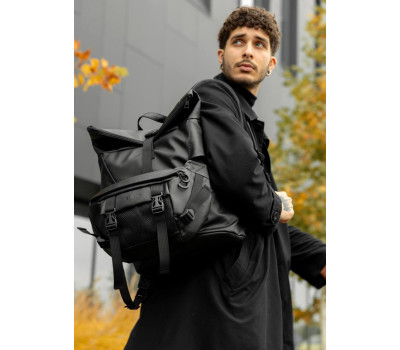 Чоловічий рюкзак рол Sambag RollTop Double чорний