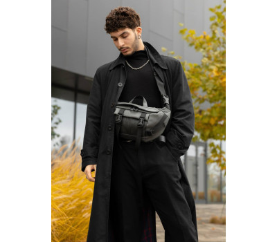 Велика чоловіча поясна сумка бананка Sambag DynamicDart графітова